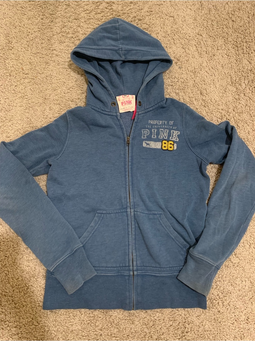 PINK Victoria's Secret Blue Zip-Up Hoodie Women’s